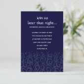 トライバルデザインバーバルミツワーパーティーカードブルー 招待状 (スタンド正面)