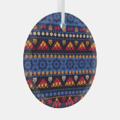 トライバルデザイン：多機能シームレスパターン。 ガラスオーナメント (正面右)