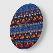 トライバルデザイン：多機能シームレスパターン。 ラージ壁時計 (傾斜)