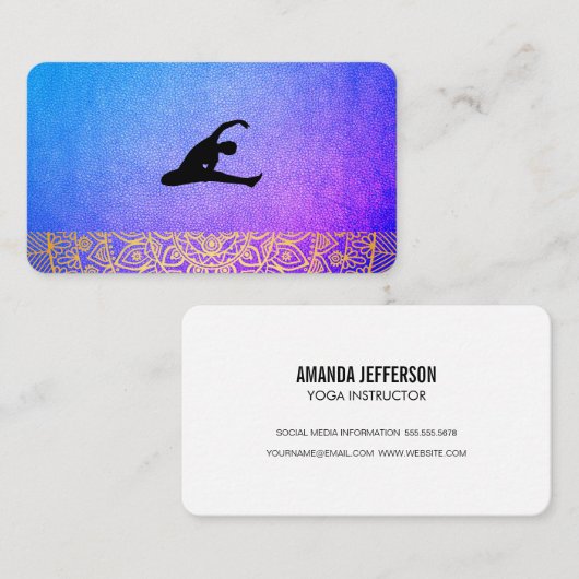 トライバルトリム付きヨガ 名刺 (正面/裏面)