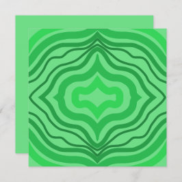 トライバルトロピカルウェーブグリーンライン幾何学的アート カード