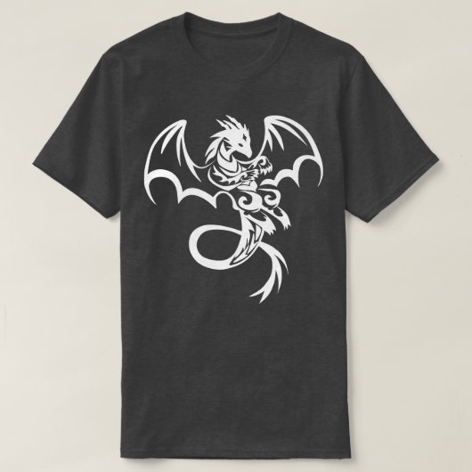 トライバルドラゴンのタトゥーTシャツ Tシャツ (デザイン正面)