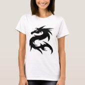 トライバルドラゴンシルエット Tシャツ (正面)