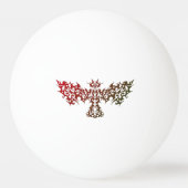 トライバルドラゴンバードタトゥーレッド 卓球ボール (裏面)