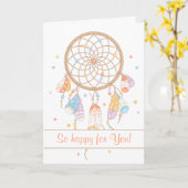 トライバルドリームキャッチャーベビー2 カード (黄色い花)