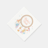 トライバルドリームキャッチャーボホベビー第1誕生日 スタンダードカクテルナプキン (角)
