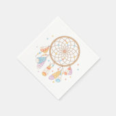 トライバルドリームキャッチャーボホベビー スタンダードカクテルナプキン (角)