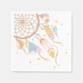 トライバルドリームキャッチャーボホベビー スタンダードカクテルナプキン (正面)