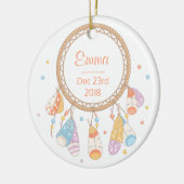 トライバルドリームキャッチャーボホ新生児キープサケ セラミックオーナメント (左)