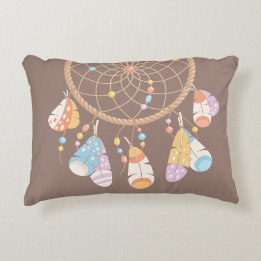 トライバルドリームキャッチャー新生児名誕生キープサケ アクセントクッション (正面)