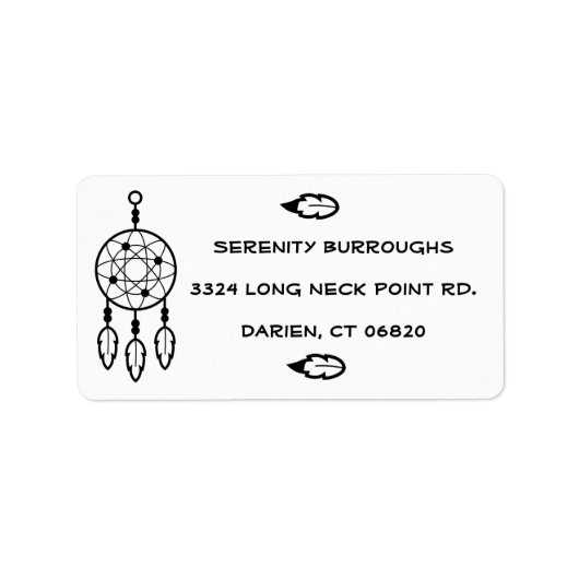 トライバルドリームキャッチャーBOHOフェザー先住民アメリカン ラベル (正面)