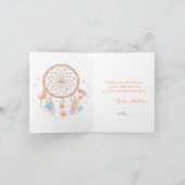 トライバルドリームキャッチャーBohoベビーシャワーありがとう88 サンキューカード (内部)