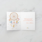 トライバルドリームキャッチャーBohoベビーシャワーありがとう サンキューカード (内部)