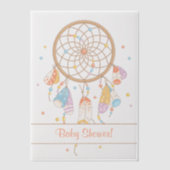 トライバルドリームキャッチャーBohoベビーシャワーインサート ベラム紙招待状 (正面)