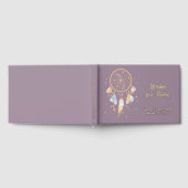 トライバルドリームキャッチャーBohoベビーシャワーフォイルパープル ゲストブック (全面)