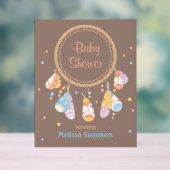 トライバルドリームキャッチャーBohoベビーシャワーブラウン アクリルサイン (ニュートラル)