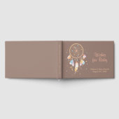 トライバルドリームキャッチャーBohoベビーシャワーブラウン ゲストブック (全面)