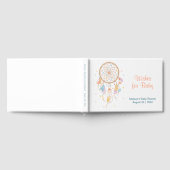 トライバルドリームキャッチャーBohoベビーシャワーホワイト ゲストブック (全面)