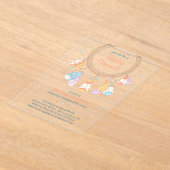 トライバルドリームキャッチャーBohoベビーシャワー透明 アクリル招待状 (レイダウン)