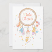 トライバルドリームキャッチャーBOHOベビーシャワー 招待状 (裏面)