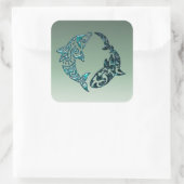 トライバルドルフィンとサメの刺青 スクエアシール (バッグ)