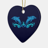 トライバルドルフィンズオーナメント セラミックオーナメント (左)