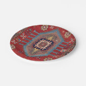 トライバルハニカムパルメットII赤い花 ペーパープレート (アングル)