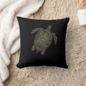 トライバルハワイアンウミガメ クッション (ブランケット)