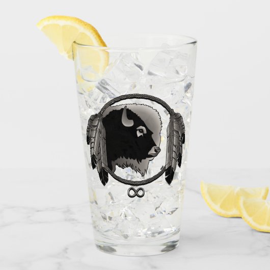 トライバルバッファローグラスMetisアートグラスのパーソナライズ タンブラーグラス (アイス正面)