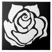 トライバルバラ白黒 タイル (正面)