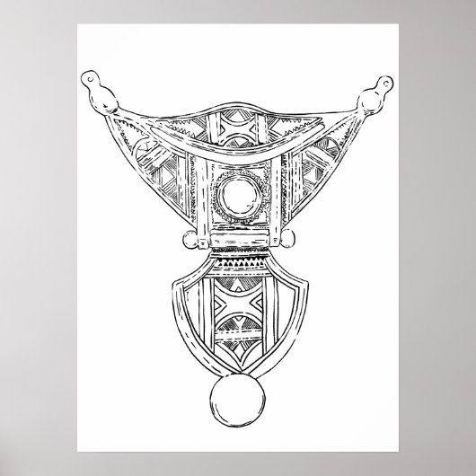 トライバルバーバージュエリーアートポスター ポスター (正面)