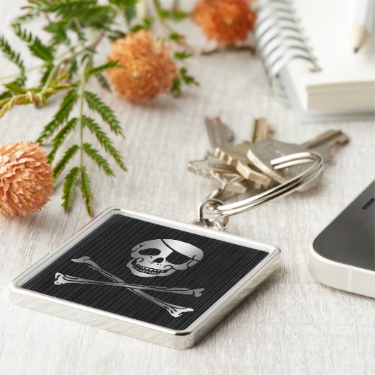 トライバルパイレーツシルバー&ブラック キーホルダー (側面)