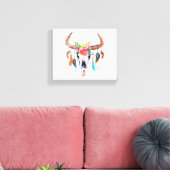 トライバルパターン及びブルスカル キャンバスプリント (インサイチュ (リビング))