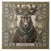 トライバルパーソナライズされたスピリットディアアルタルピース タイル (正面)