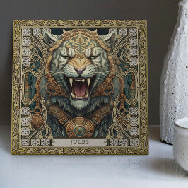 トライバルパーソナライズされたタイガースピリットポートレート タイル