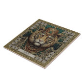 トライバルパーソナライズされたタイガースピリットポートレート タイル (側面)