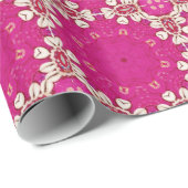 トライバルヒッピー・ジプシー・ボヘミアン明るい赤紫色マゼンダ ラッピングペーパー (ロールコーナー)