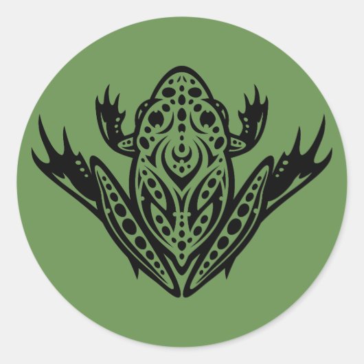 トライバルヒョウ ラウンドシール (正面)