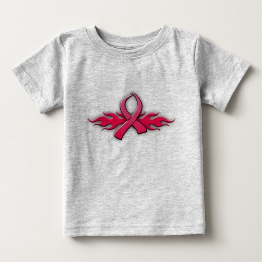 トライバルピンクリボン ベビーTシャツ (正面)