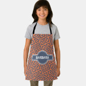 トライバルピーチブルーミニマルパターン エプロン (インサイチュ)