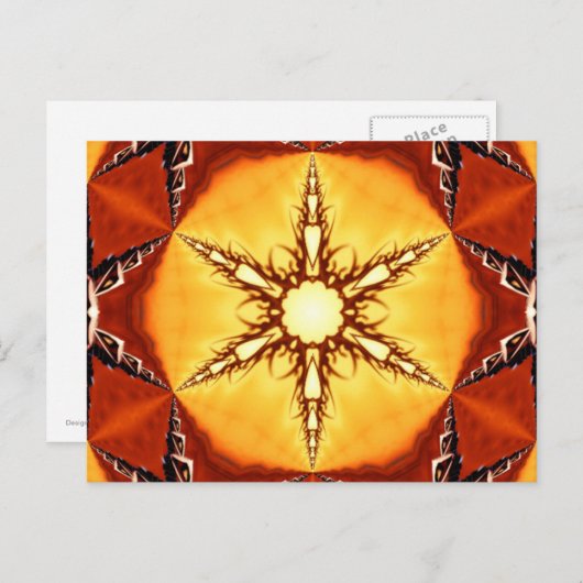 トライバルファイアスター万華鏡のように千変万化するパターンマンダラ ポストカード (正面/裏面)