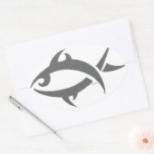 トライバルフィッシュオーバルシール 楕円形シール (封筒)