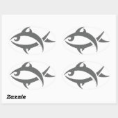 トライバルフィッシュオーバルシール 楕円形シール (シート)