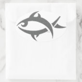 トライバルフィッシュオーバルシール 楕円形シール (バッグ)