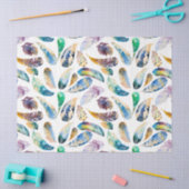 トライバルフェザーズパステルウォーターカラーイラストレーション 薄葉紙 (クラフト)