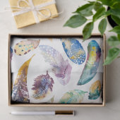 トライバルフェザーズパステルウォーターカラーイラストレーション 薄葉紙 (ギフト)