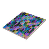 トライバルフォークアートブルー タイル (側面)