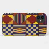 トライバルフォークアート – ラストネイビーイエロー Case-Mate iPhoneケース (裏面(横))