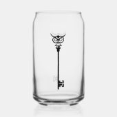 トライバルフクロウスケルトン鍵 ガラス缶 (正面)