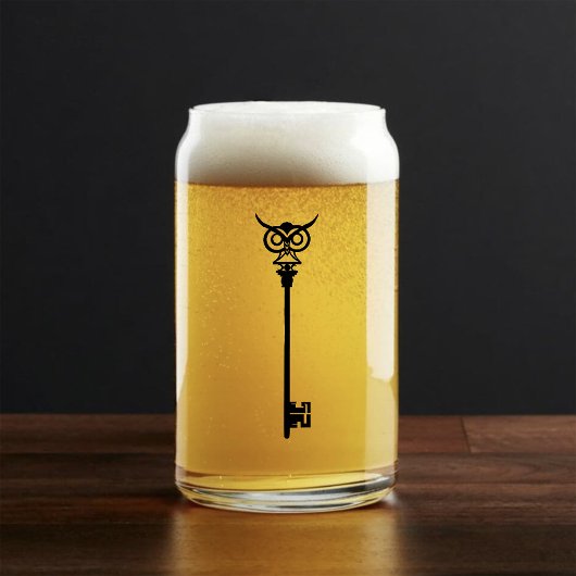 トライバルフクロウスケルトン鍵 ガラス缶